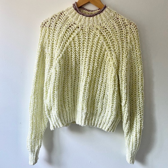 Aritzia Wilfred Confetti Sweater Fluorescent Lime Neon - Picture 1 of 5